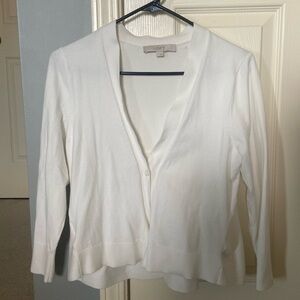 LOFT white cardigan